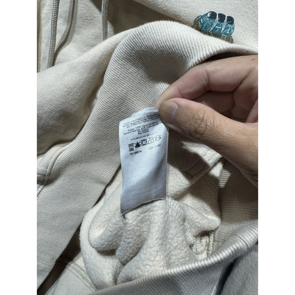 Mountain Hardwear Hoodie Women's Medium Tan Graphic Backhit Hotel Basecamp Bull - Picture 7 of 9